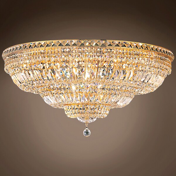 Joshua Marshal Invisible 2One Light 36 Gold Flush Mount w/Clear European/Swarovski Cr 701264-007